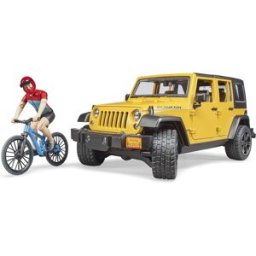 Jeep Wrangler Rubicon Unlimited c/ Bicicleta + Ciclista - BRUDER