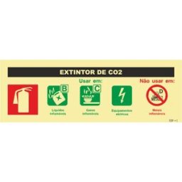 Sinal Segurança Contra Incêndio - Fotoluminescente (240mmx85mm)