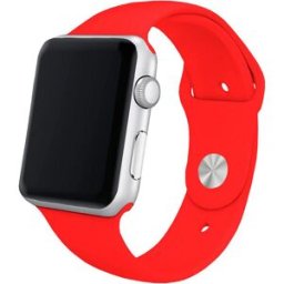 Correia Apple Watch Series 1/2/3/4/5/6/7/SE (42 / 44mm) Borracha (Vermelho) - COOL