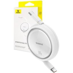 Cabo Free2Draw Mini Retrátil USB-C - USB-C Fast Charging 100W (Branco) - BASEUS