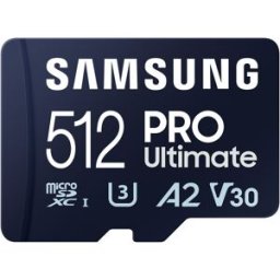 Cartão de Memória MicroSDXC UHS-I Pro Ultimate 512GB (Classe U3, V30, A2) + Adaptador SD - SAMSUNG