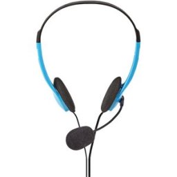 Auscultadores Headset Estéreo p/ PC 2x Jack 3.5mm c/ Microfone (Azul/Preto) - NEDIS