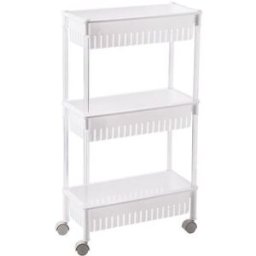 BENSON Estante/Rack Amovível 3 Níveis c/ Rodas (47 x 16,5 x 80cm)