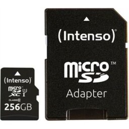 Cartão de Memória 256GB UHS-I Premium Class 10 + Adaptador - INTENSO