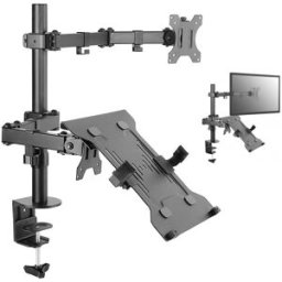 Suporte Mesa p/ Monitor 13" ~ 32" e Portátil Monitor Desk Duplo Articulado - EQUIP