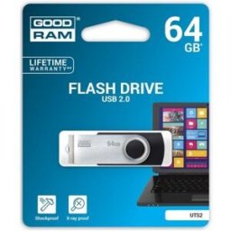 Pen Drive UTS2 64GB USB 2.0 (Preto/Cinzento) - GOODRAM