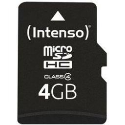 Cartão de Memória 4GB microSDHC Class 4 + Adaptador - INTENSO
