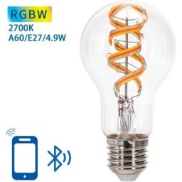AIGOSTAR Lâmpada LED Inteligente E27 A60 Filamento Mesh Bluetooth 220V 4,9W 2700K 420Lm (Transparente)