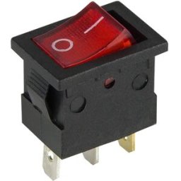 Interruptor DPST ON-OFF Luminoso 3 Ligações 15A / 12VDC - Vermelho