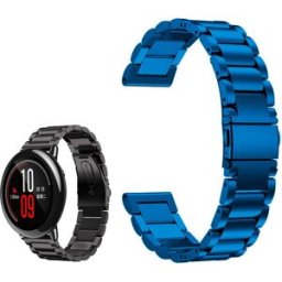 Correia Met. Elos (Azul) p/ Xiaomi Amazfit Pace/Stratos/Stratos2S/GTR 47mm/Ticwatch/Huawei/Sams