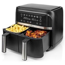 Fritadeira Elétrica a Ar 2x 3,8L 2850W Digital (Preto) - NEDIS