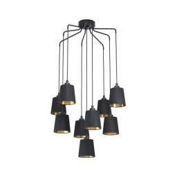 Eglo 39739 - Candelabro suspenso BERNABETTA 9xE27/40W/230V preto