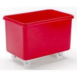 kaiserkraft Recipientes retangulares em polietileno, móvel, capacidade de 227 l, vermelho, a partir de 5 unid., Recipientes retangulares em polietileno, móvel, capacidade de 227 l, vermelho, a partir de 5 unid. Fabricados através do processo de sinterizaç