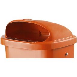 kaiserkraft Tampa de substituição para cestos de papéis DIN, incl. fechadura e chapa para apagar cigarros, laranja, Tampa de substituição para cestos de papéis DIN, incl. fechadura e chapa para apagar cigarros, laranja. Em polietileno de baixa pressão (PE