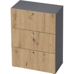 eurokraft pro Armário de arquivo suspenso , AxLxP 1100 x 800 x 420 mm, grafite/carvalho com nós, Armário de arquivo suspenso, AxLxP 1100 x 800 x 420 mm, grafite/carvalho com nós. Armários com corpos fixamente colados. Graças às paredes traseiras à vista c