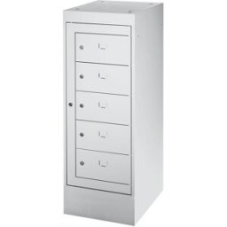 kaiserkraft Armário para portáteis, 5 compartimentos, AxL 1115 x 400 mm, cinzento claro, Armário para portáteis, 5 compartimentos, AxL 1115 x 400 mm, cinzento claro. Para guardar os portáteis com segurança em locais públicos. Adequados para portáteis até