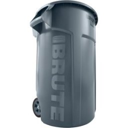 Rubbermaid Contentor universal BRUTE® sobre rodas , volume 166 l, redondo, Contentor universal BRUTE® sobre rodas, volume 166 l, redondo. A pega de design ergonómico permite movimentar cargas pesadas de até 79 kg com menos esforço. Placa basculante e plac