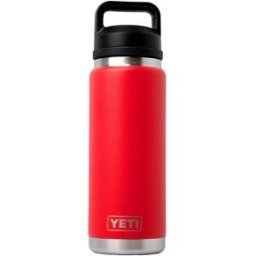 Yeti Rambler Bottle 26oz Chug Cap, Rescue Red, garrafa térmica com bico para beber, 769 ml