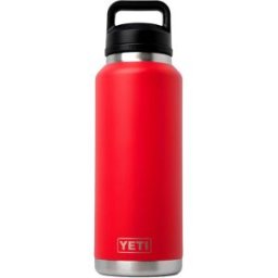Yeti Rambler Bottle 46oz Chug Cap, Rescue Red, garrafa térmica com bico para beber, 1.36L