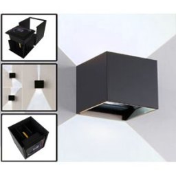 Projector Muro LED Direccionável 6W Branco F. 6000K 650Lm (IP65) - Preto