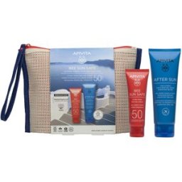 Apivita Protetor solar em gel hidratante Bee Sun Safe Hydra Fresh Fps 50, estojo com 3 unidades.