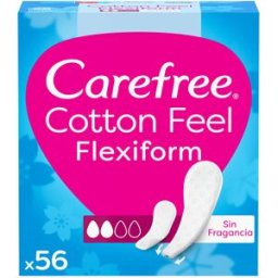 Carefree Flexiform algodão protetor sem perfume 56 u