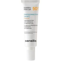 Sensilis Fotocorreção Ha 50+ fluido hidratante e antirrugas com cor FPS50+ 50 ml