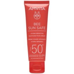 Apivita Bee Sun Safe Hydra Sensitive Creme facial calmante Fps 50+ sem perfume 50 ml