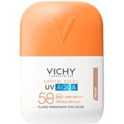 Vichy Laboratoires Capital Soleil Uv Aqua fluido hidratante com cor Fps 50 #Médio