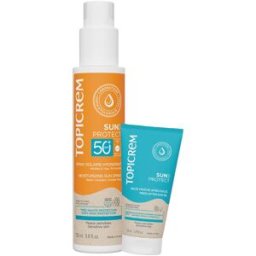 Topicrem Protetor solar em spray Fps 50+ 150 ml + loção pós-sol 50 ml (2 unidades)