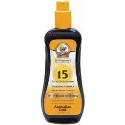 Australian Gold Sunscreen SPF15 spray oil hydrating formula 237 ml