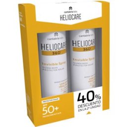 Cantabria Labs Protetor solar em spray transparente Heliocare 360º Fps 50+ (2 unidades de 200 ml)