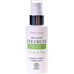 Alma Secret Creme De Olhos antienvelhecimento com extratos botânicos de abacate, chá verde e cafeína 30 ml