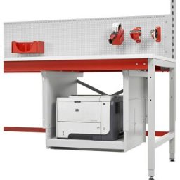 kaiserkraft Tabuleiro extraível, para montagem sob a mesa, para impressora, AxLxP interior 450 – 600 x 534 x 600 mm, Tabuleiro extraível, para montagem sob a mesa, para impressora, AxLxP interior 450 - 600 x 534 x 600 mm. Em reforço de grelha perfilada em