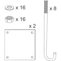 kaiserkraft Conjunto de montagem para limitador de altura, molde e fixação, 3850 – 5200 mm, A 2200 mm, Conjunto de montagem para limitador de altura, molde e fixação, 3850 - 5200 mm, A 2200 mm. Placas de molde, fixadores para o solo, porcas e anilhas. Per