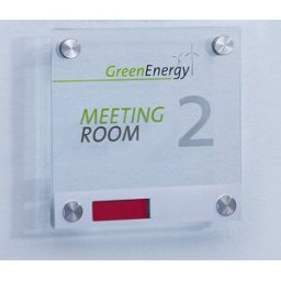 kaiserkraft Placa para porta em vidro de segurança, com indicação livre/ocupado, LxA 150 x 150 mm, Placa para porta em vidro de segurança, com indicação livre/ocupado, LxA 150 x 150 mm. Série de placas elegante e intemporal composta por dois vidros de seg