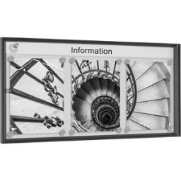 kaiserkraft Vitrine METALLIC, formato horizontal, para 3 x A4, Vitrine METALLIC, formato horizontal, para 3 x A4. Made in Germany. Classe de proteção contra incêndios B1. Vidro frontal em vidro de segurança. Uma vitrine económica, indicada para a utilizaç