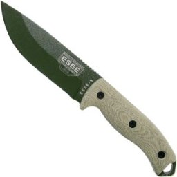 ESEE Knives ESEE Model 5 OD Green Blade 3D Green Canvas Micarta faca de sobrevivência 5POD-017 bainha de kydex + placa de clipe