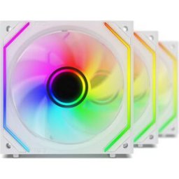 Ventoinha 120mm Verta ARGB EasyFit 2000RPM 4 Pinos PWM (Pack 3) (Branco) - ZOLYD