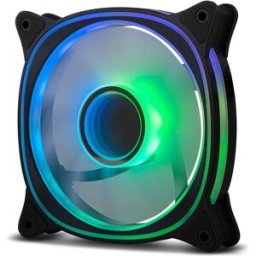Ventoinha 120mm Hummer V-Fan Infinity Mirror ARGB 3 Pinos 1200 RPM (Preto) - NOX