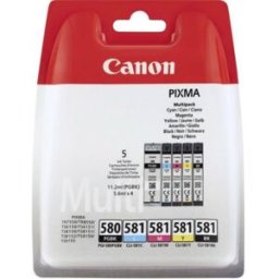 Pack 5x Tinteiros PGI-580/CLI-581 (Preto/Cores) - CANON