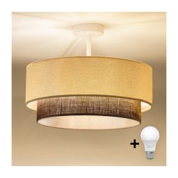 Brilagi - Lustre LED de montagem aparente BOHO STYLE 1xE27/15W/230V diâmetro 40 cm creme/castanho