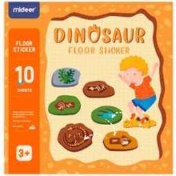 Jogo Didatico Mideer Dinossauro Com 64 Adesivos Para Chao Removiveis - MIDEER