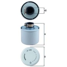 Filtro de ar, compressor-ar aspirado MAHLE LX 1245