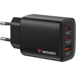 Carregador Universal Essentials 2x USB-C GaN 65W + 1x USB-A QC 3.0 - VERBATIM