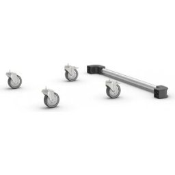 kaiserkraft Conjunto de rodas para armário de computador em aço inoxidável, com varão de empurrar, 2 rodas orientáveis, 2 rodas fixas, Conjunto de rodas para armário de computador em aço inoxidável, com varão de empurrar, 2 rodas orientáveis, 2 rodas fixa