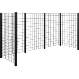kaiserkraft Separação para contentores de lixo, treliça de aço, CxLxA 2880 x 990 x 1470 mm, preto, Separação para contentores de lixo, treliça de aço, CxLxA 2880 x 990 x 1470 mm, preto. Design dinamarquês intemporal. Postes de aço galvanizado a fogo para