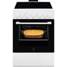 Fogão Eléctrico Vitrocerâmico 4 Zonas + Forno 57L LKR620066W (Preto/Branco) - ELECTROLUX