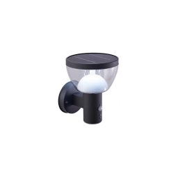 LED LARIX 3W/3,7V IP44 luz solar exterior com sensor, montagem na parede