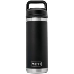 Yeti Rambler Bottle 18oz Chug Cap, Black, garrafa térmica com bico, 532 ml